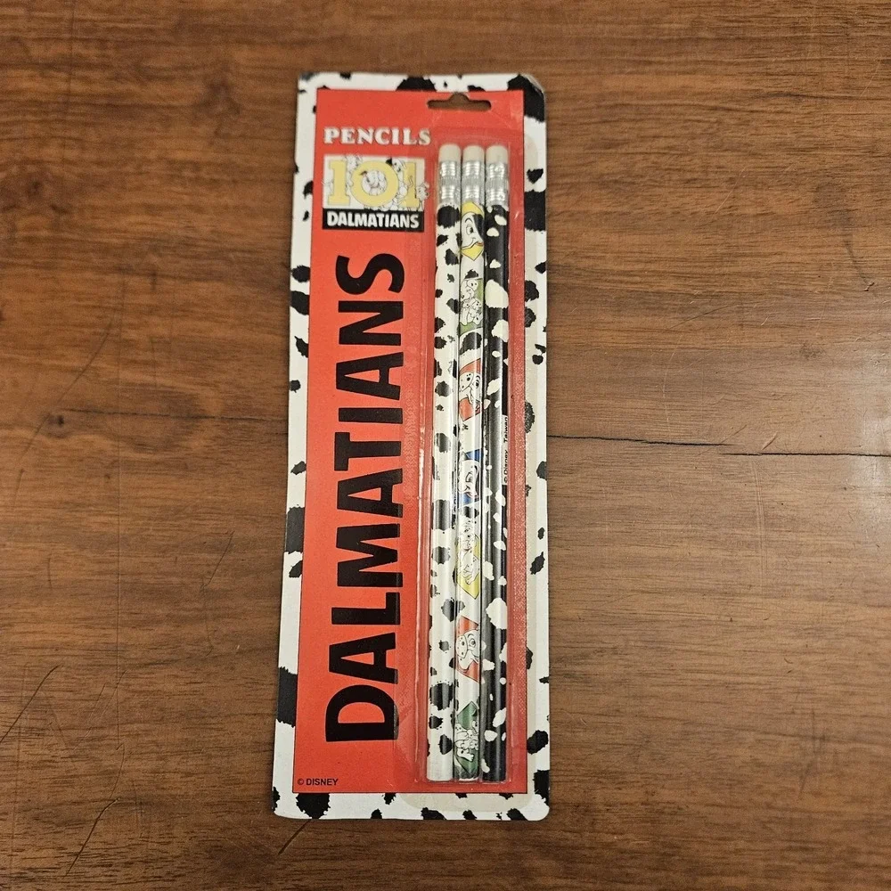 Vintage Disney 101 Dalmatians Pencil Set Of 3 New In Packaging NOS Impact Int.
